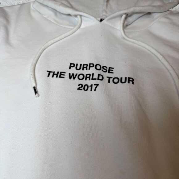 Justin Bieber “Purpose The World Tour 2017” Hoodie White Size Small - Picture 8 of 12